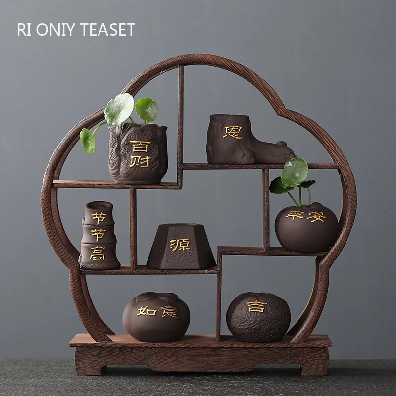 Bonsai Garden Pot - Mini maceta creativa de arcilla púrpura