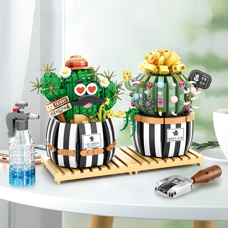 Bonsai Garden Lego - Bloques de construcción creativos, Cactus suculento,
