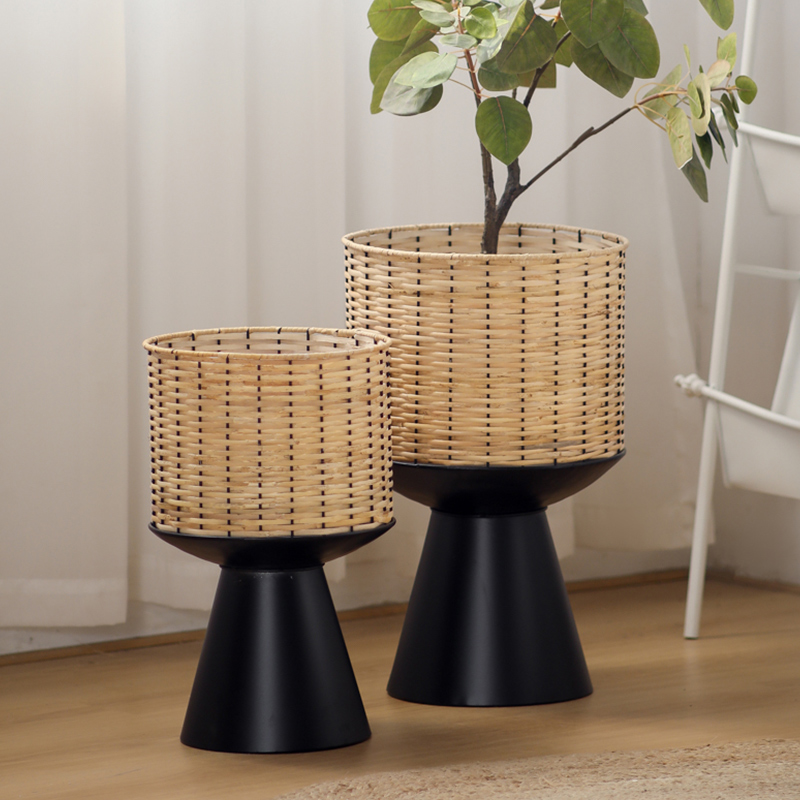 Maceta de tejido de ratán, luz - Bonsai Garden Display Stands reseña y precio