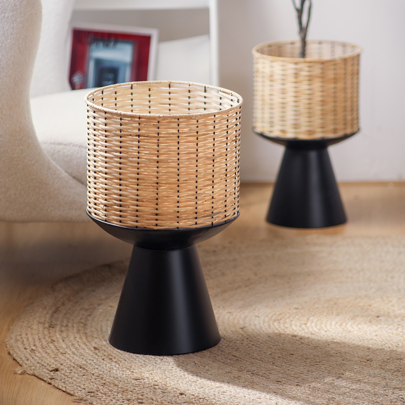 Maceta de tejido de ratán, luz - Bonsai Garden Display Stands reseña y precio
