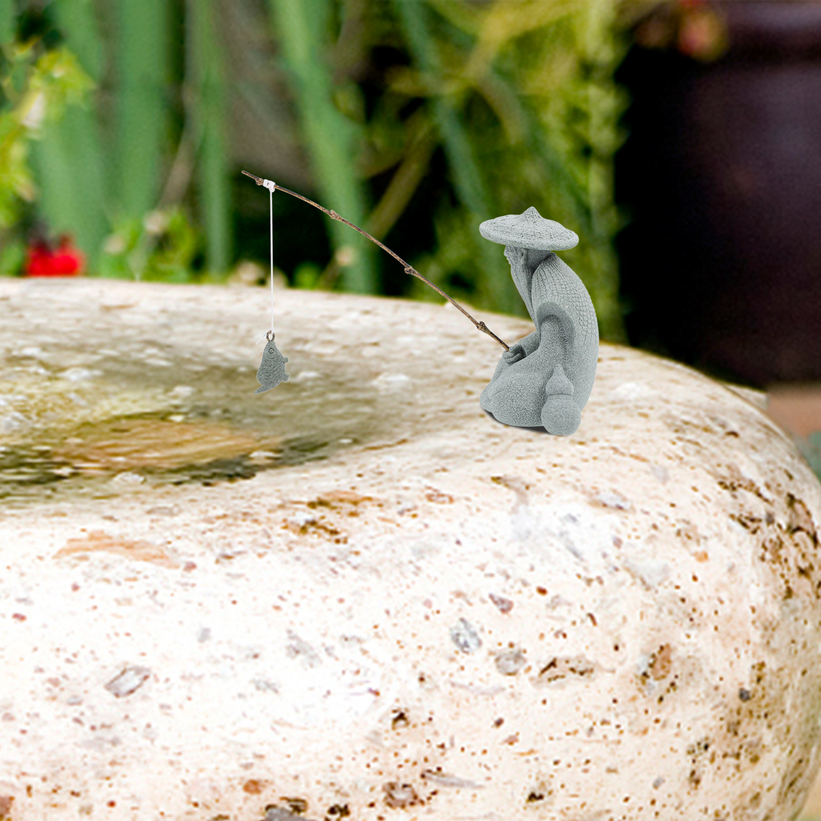 Pequeña Estatua de Pescador de - Bonsai Garden Usa reseña y precio